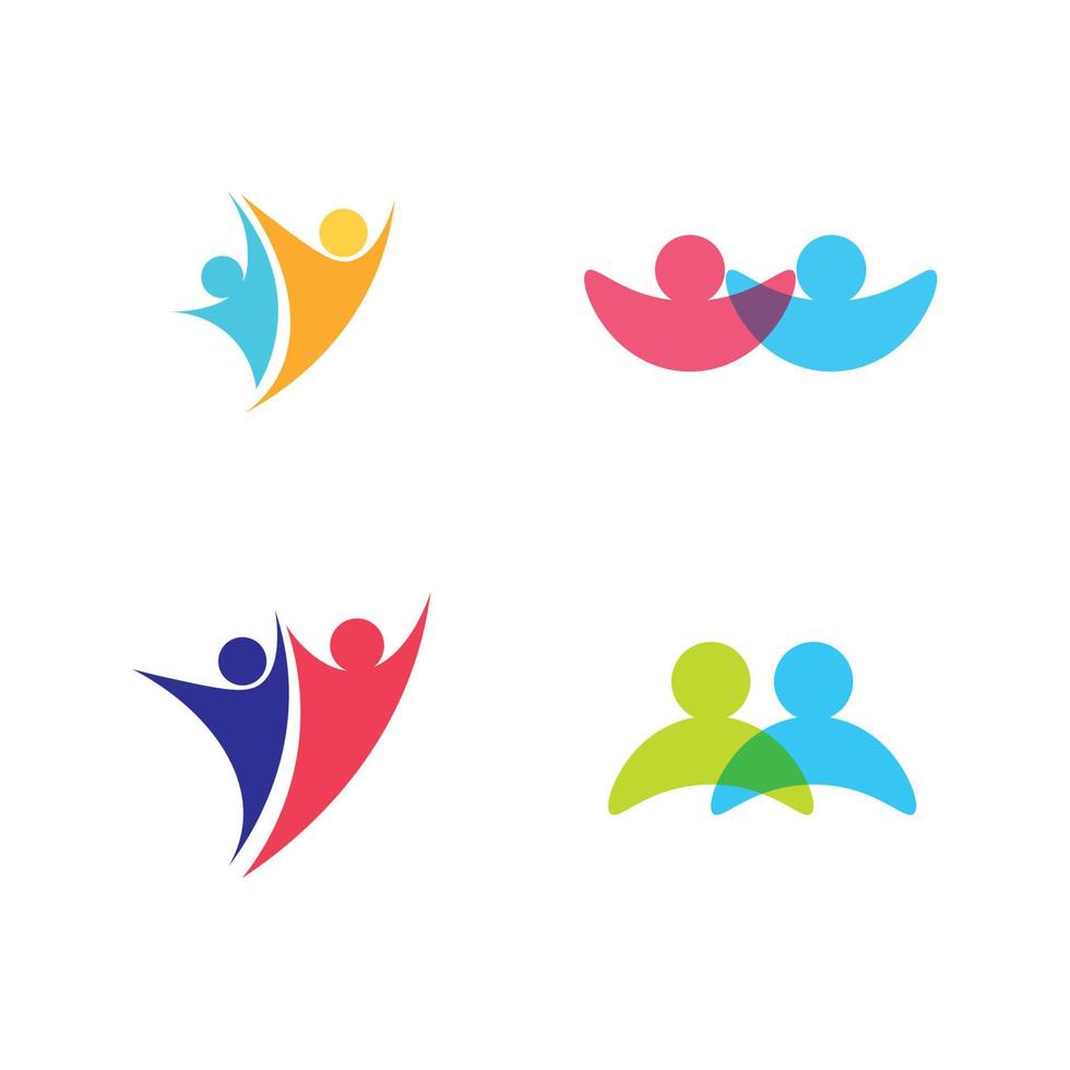människor logotyp, team, framgång människor arbete, grupp och gemenskap, grupp företag och företagslogotyp vektor och design vård, familj ikon framgång logotyp