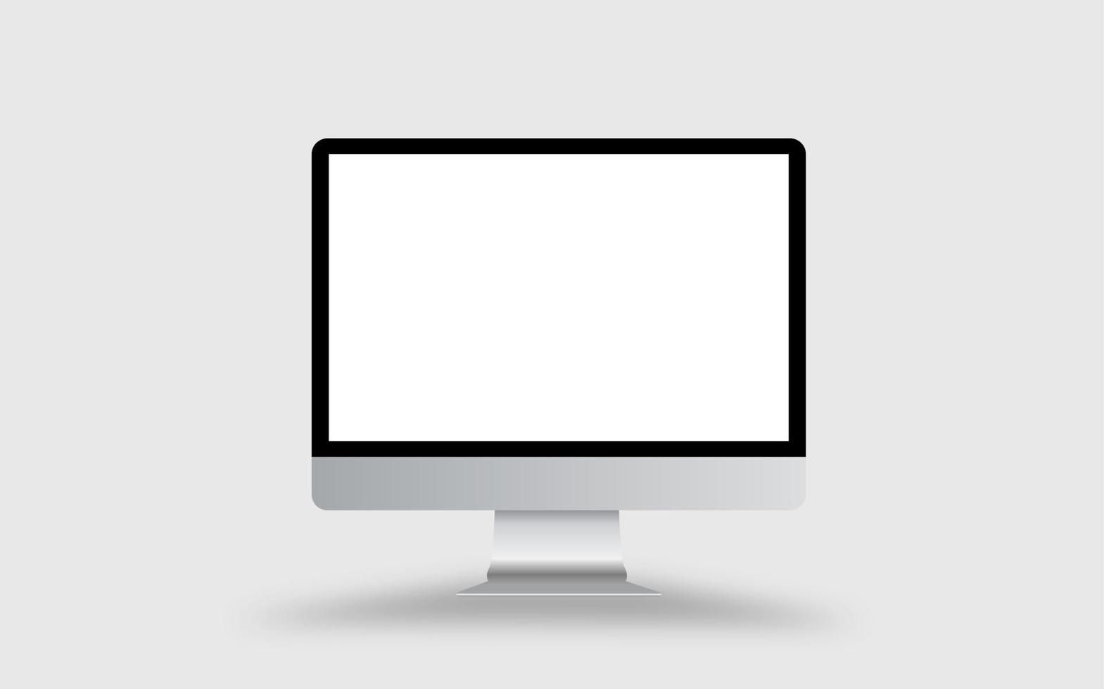 Computer-Monitor-Display mit leeren weißen LED-Bildschirm auf weißem Hintergrund. Vektor-Illustration vektor