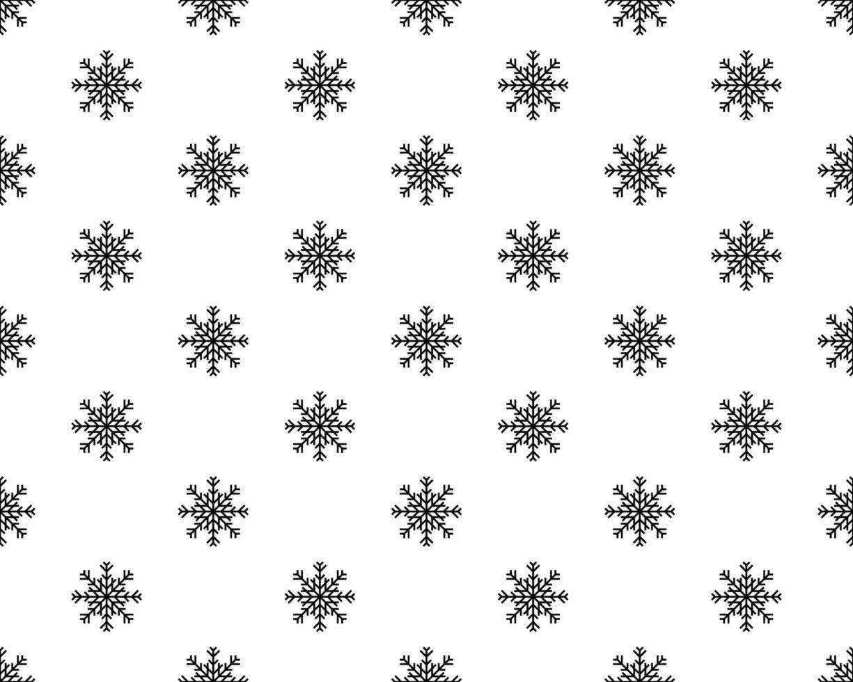 Schneeflocke einfaches nahtloses Muster. schwarzer Schnee auf weißem Hintergrund. abstrakte Tapete, Verpackungsdekoration. Symbol des Winters, Frohe Weihnachten, Frohes neues Jahr-Feier-Vektor-Illustration vektor