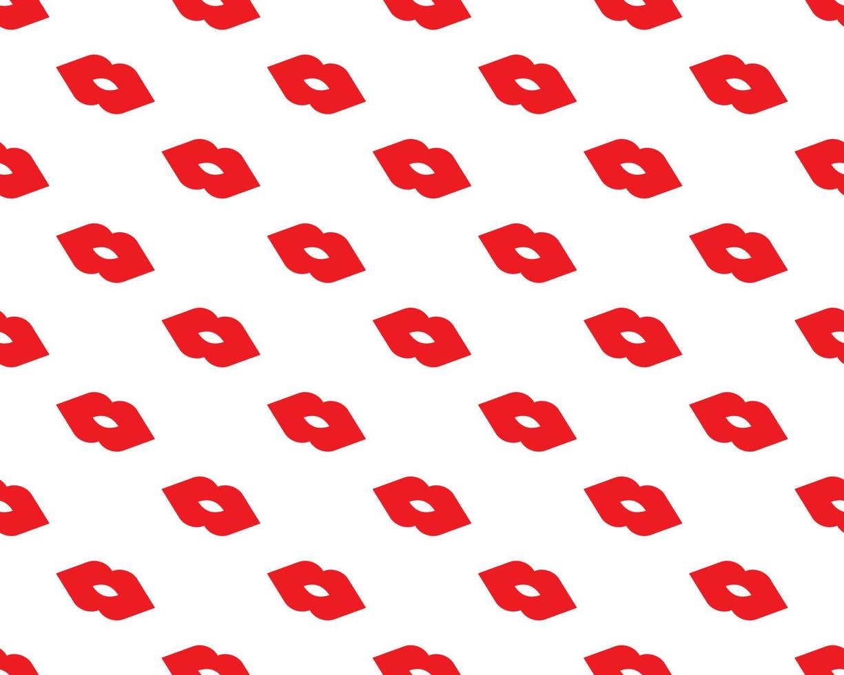 vit bakgrund med röda läppar seamless mönster för textilier, tapeter, förpackningar, paket, vykort vektor