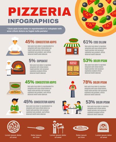 Pizzeria Infographic Set vektor