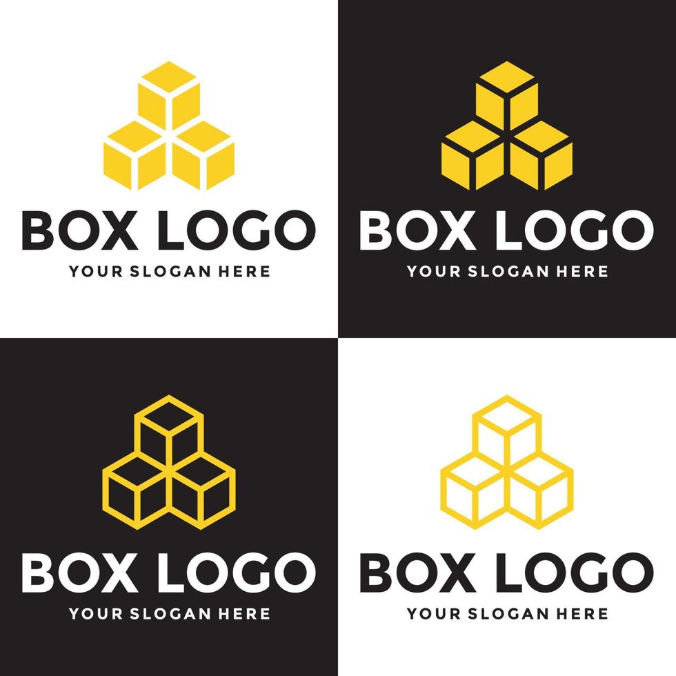 Box-Logo-Design, Versandverteilung im Lager, Nachnahme vektor