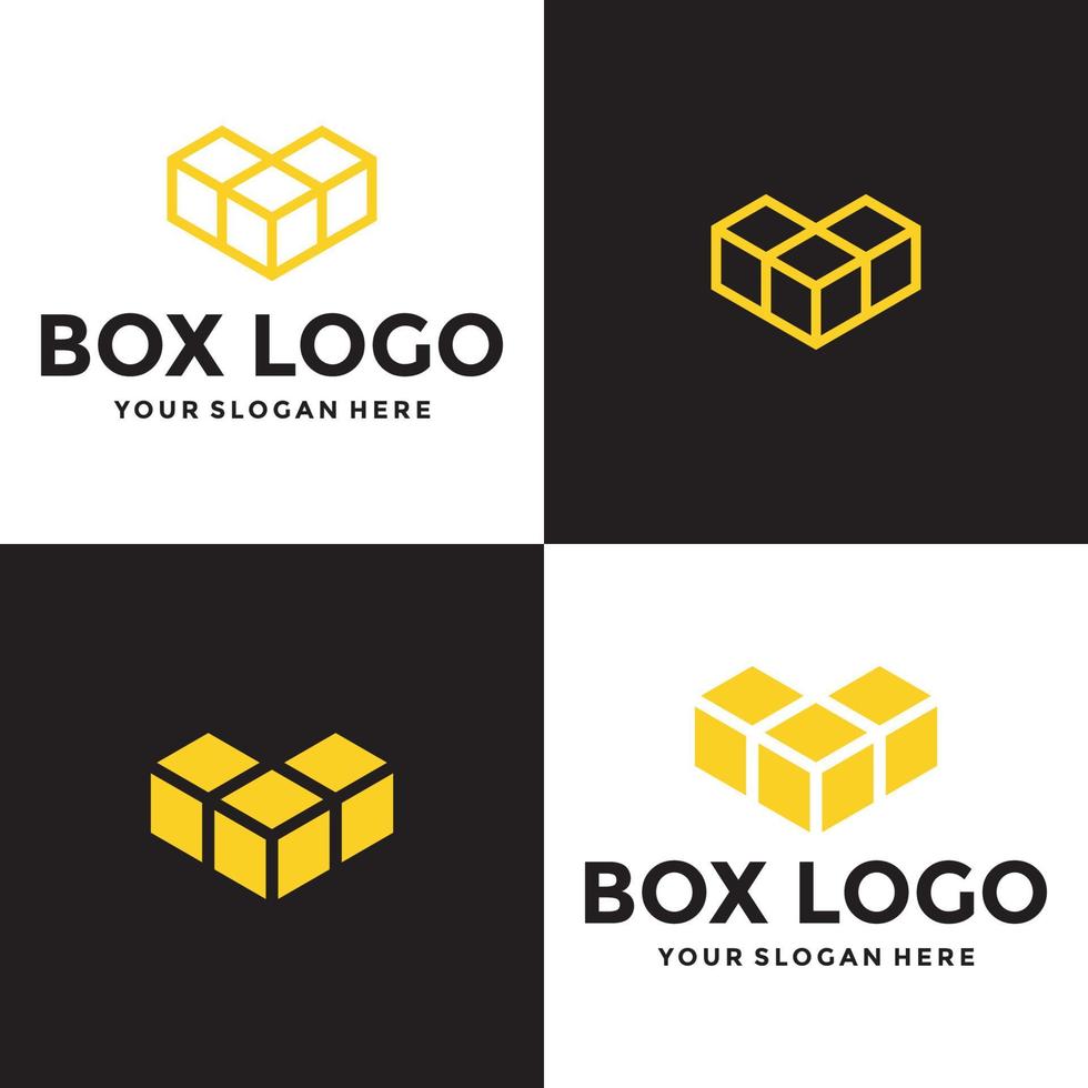 Box-Logo-Design, Versandverteilung im Lager, Nachnahme vektor