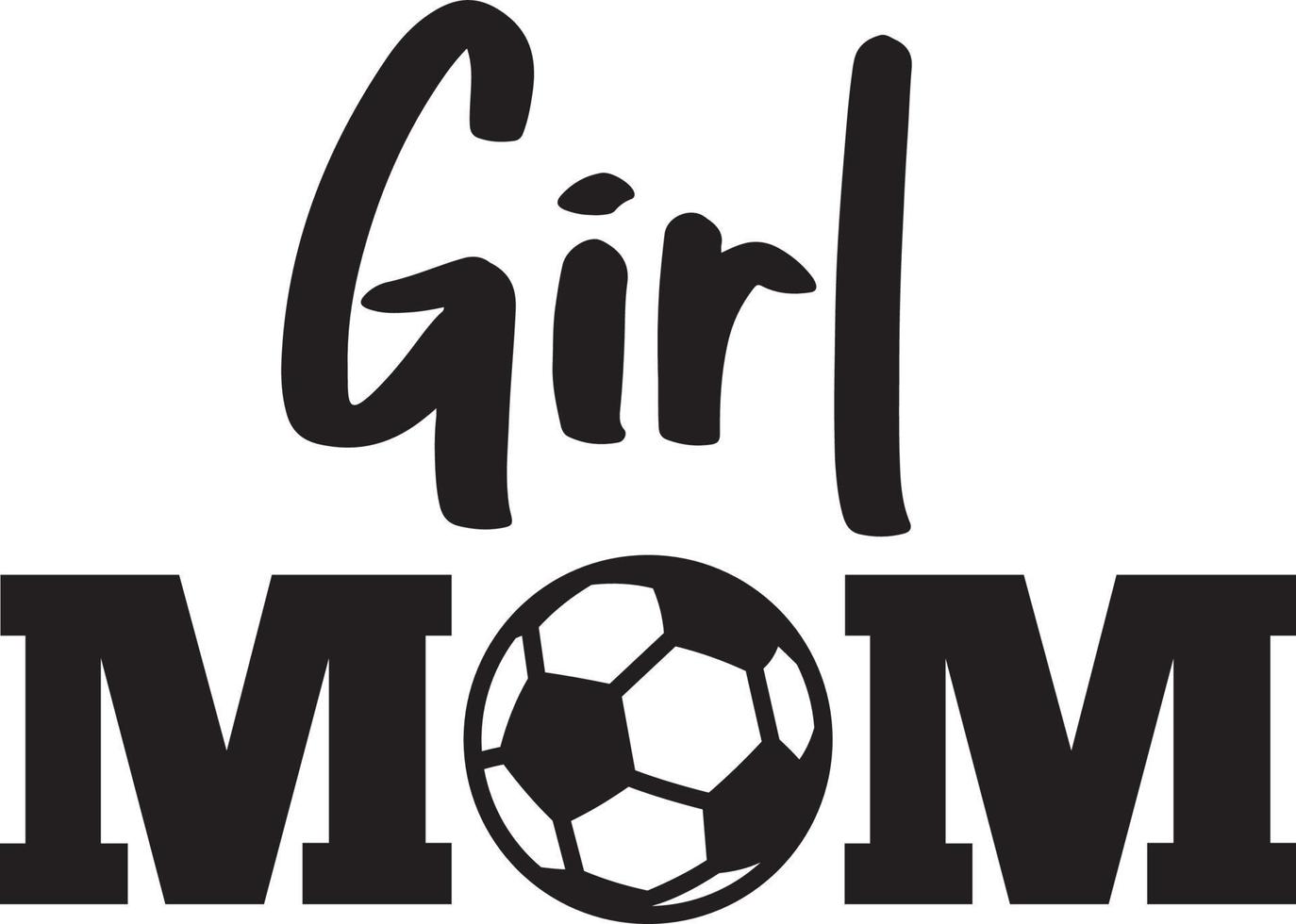 Mädchen Mama Fußball oder Fußball vektor