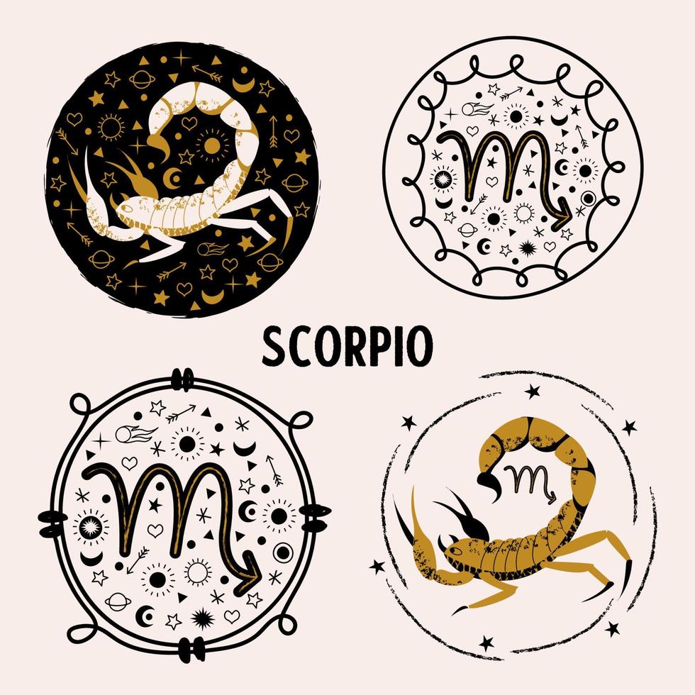 zodiakens tecken skorpionen. konstellationen av skorpionen. vektor illustration.