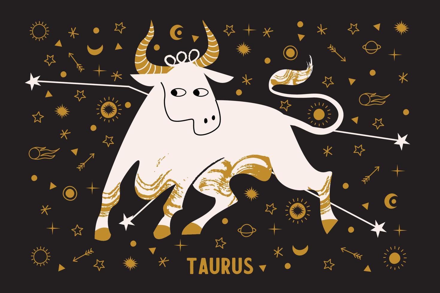 Oxen är ett zodiakens tecken. horoskop och astrologi. vektor illustration i platt stil.