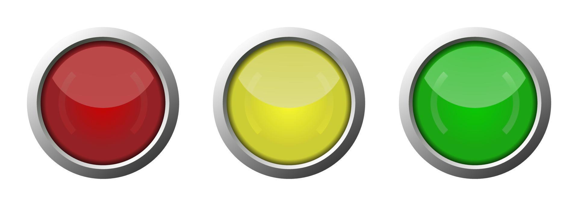vektor start- och stoppknapp, röd knapp, gul knapp, grön knapp