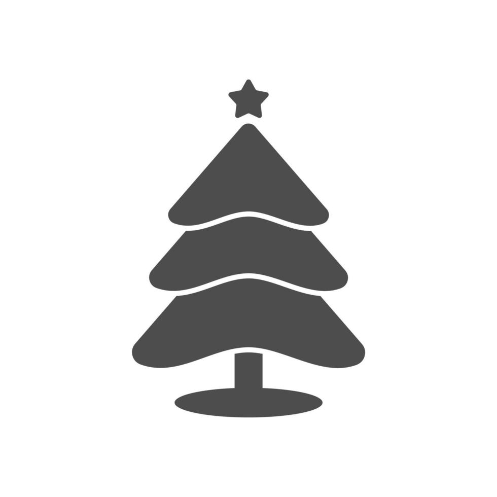 einfaches Weihnachtsbaum-Symbol auf weißem Hintergrund vektor