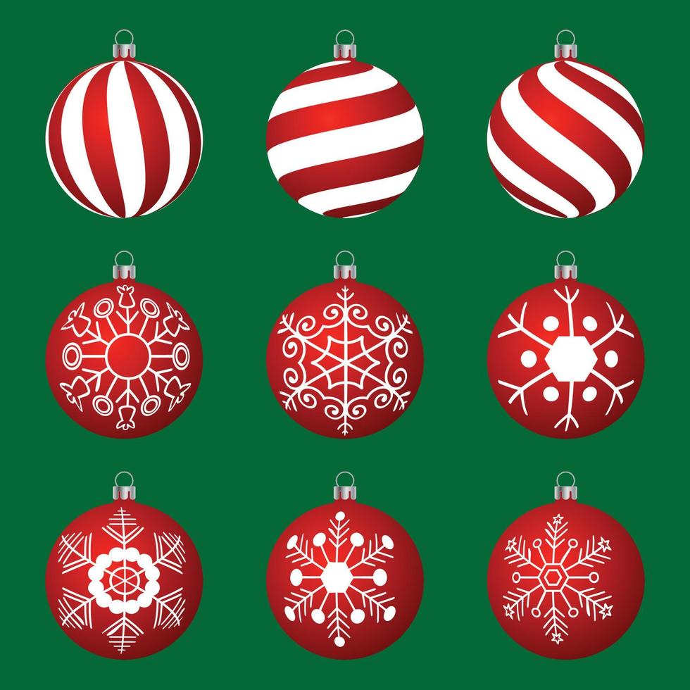 Set Weihnachtsglocke Ornament vektor