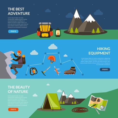 camping adventure banner set vektor