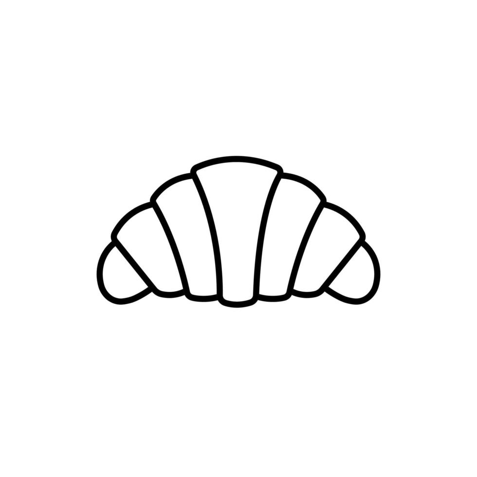 svart croissant ikon på vit bakgrund vektor