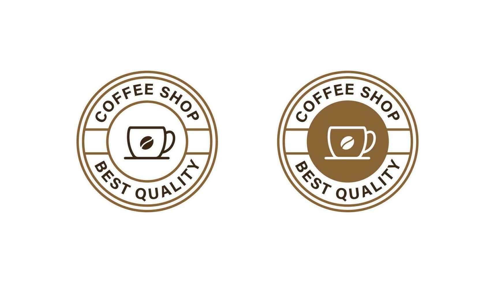 Coffee-Shop-Logo-Abzeichen-Stempel-Vektor-Design vektor