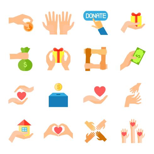 Spenden und Icon Set geben vektor