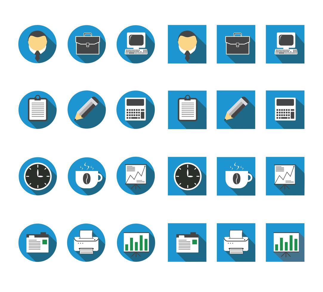 Bürojob oder Firmengeschäft Vektor Icon Set