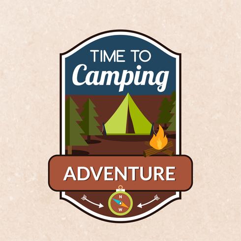 Sommar Camping Emblem vektor