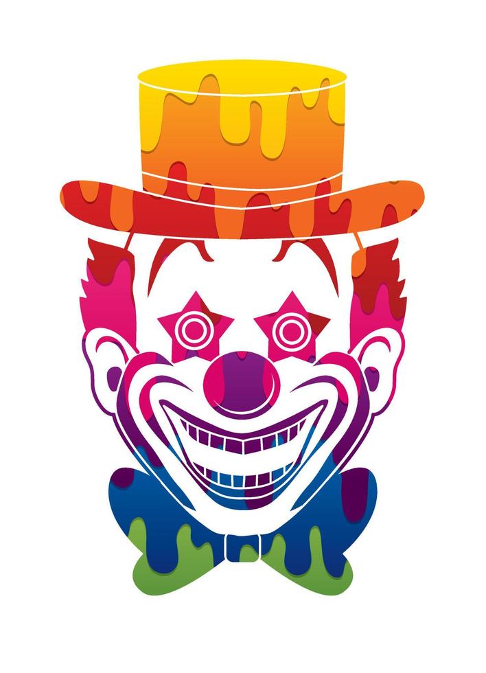 clown huvud leende ansikte vektor