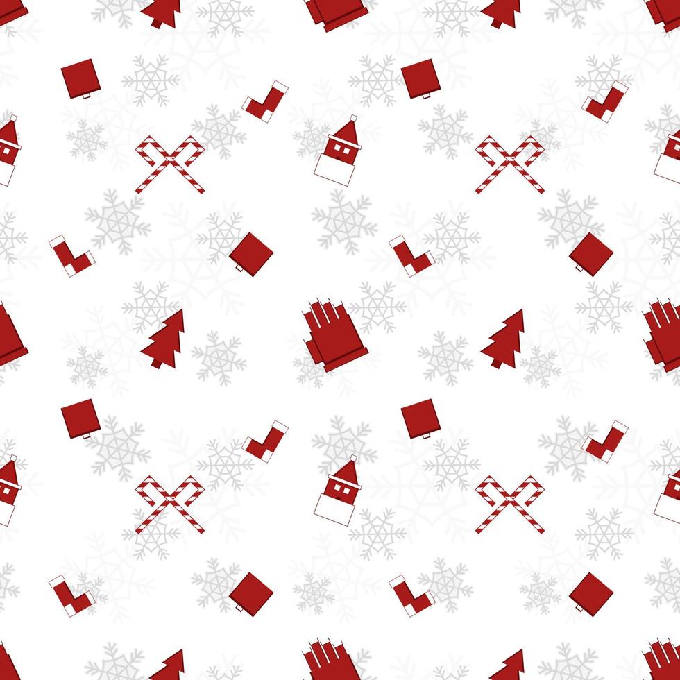 röd jul objekt siluett vektor upprepa mönster skapat på vit bakgrund, skarpkantade jul objekt upprepa mönster.