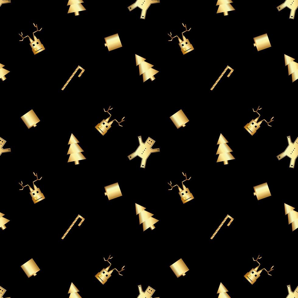 skarpa hörn julobjektmönster skapat i guldgradient, premium guldgradient julrepetitionsmönster. vektor