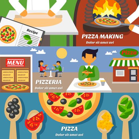 pizza banners set vektor