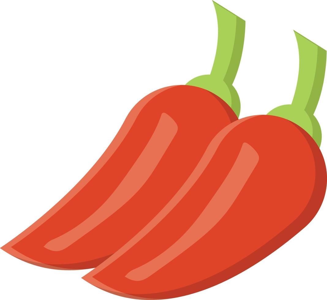 röd chili platt ikon vektor