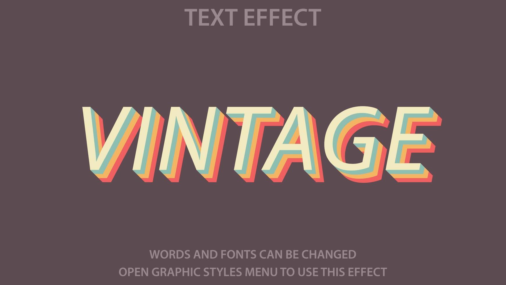 Vintage-Text-Effekt. Vektor-Illustration. bearbeitbar vektor