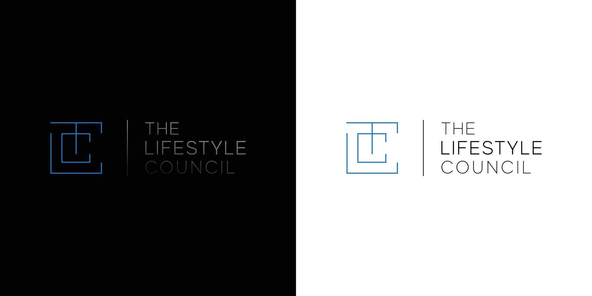 den första bokstaven tlc logotyp design modern och elegant vektor