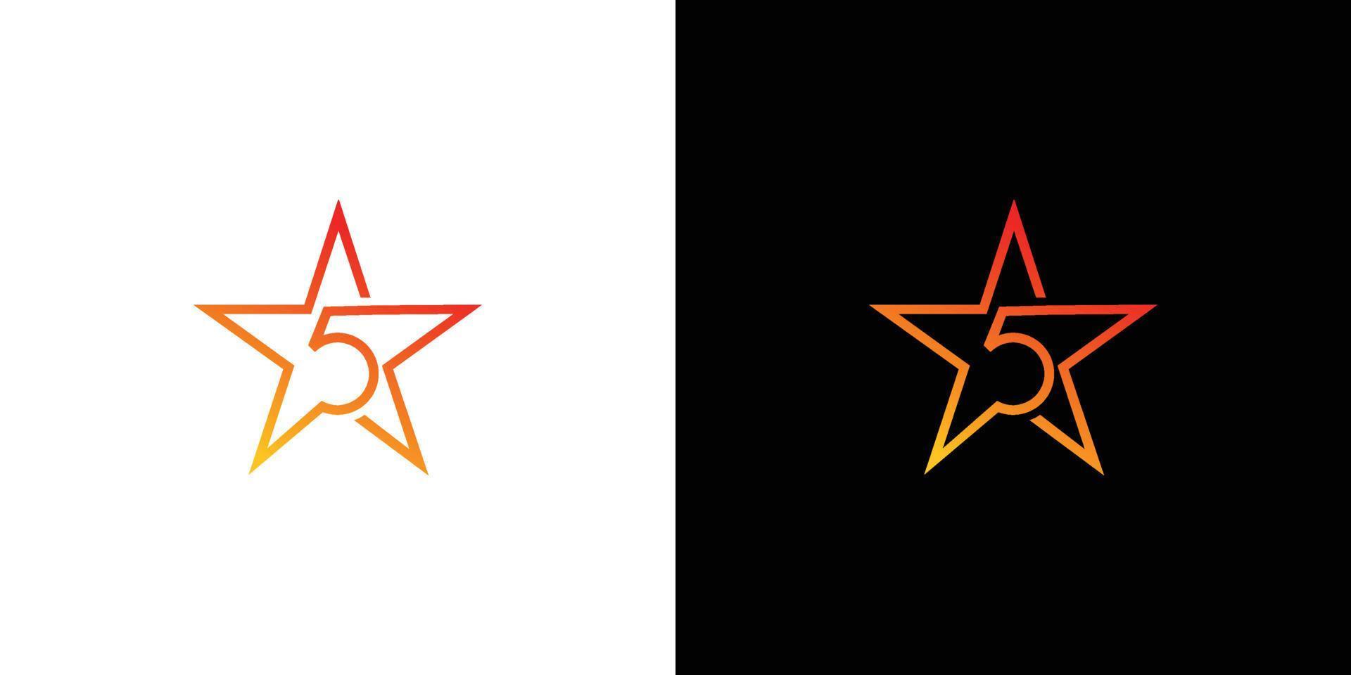 modernes, farbenfrohes und attraktives 5-Sterne-Logo 2 vektor