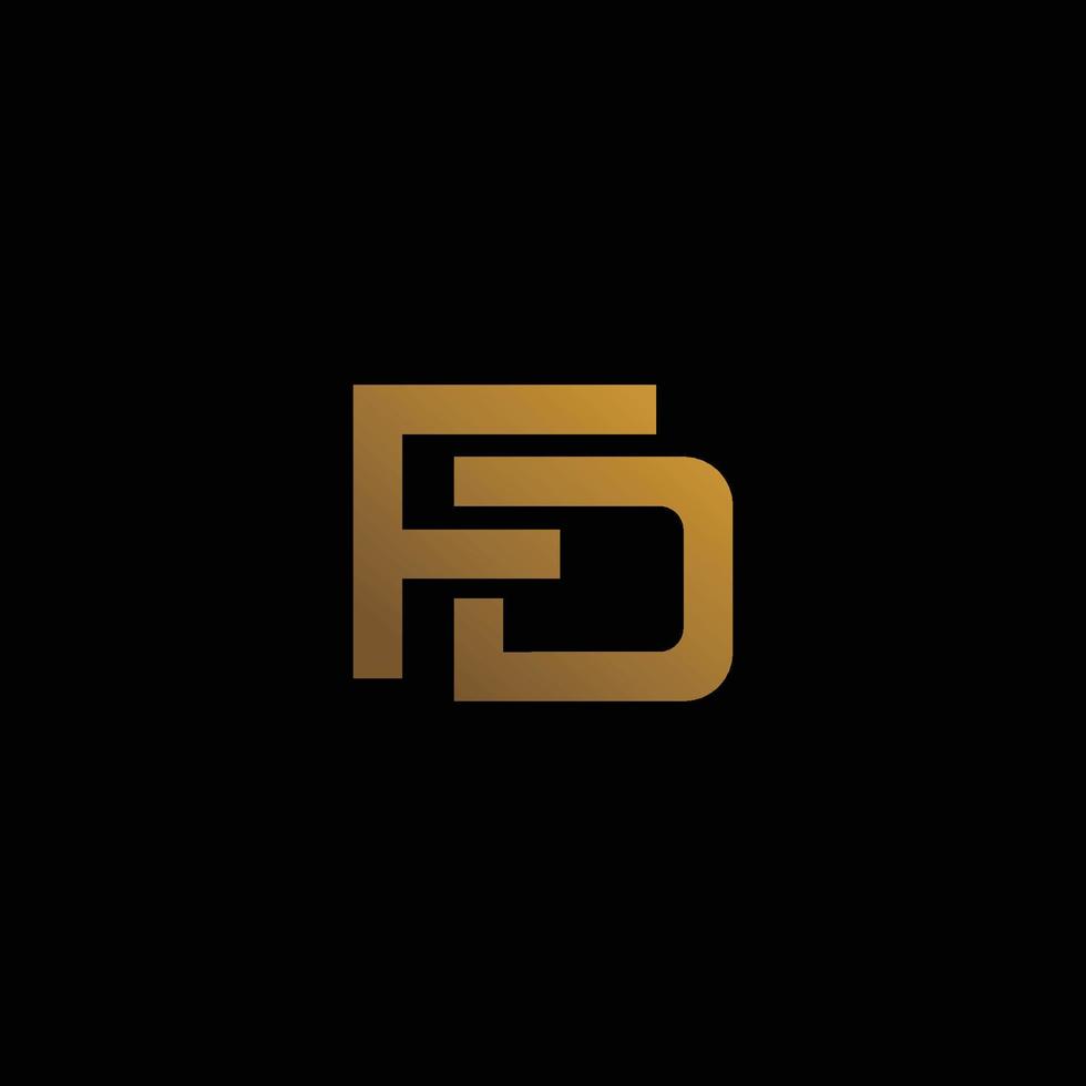 modernes und futuristisches fd-logo-design vektor