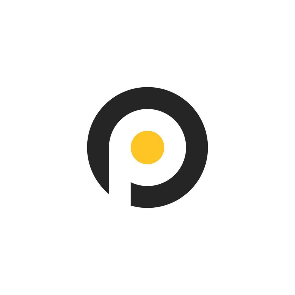 initialbokstaven p logotypdesign modern och professionell 1 vektor