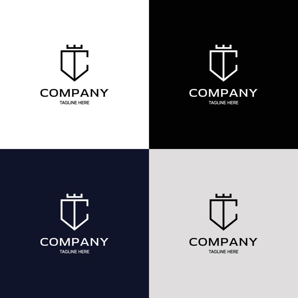 modern och cool kung sköld emblem logotyp design vektor