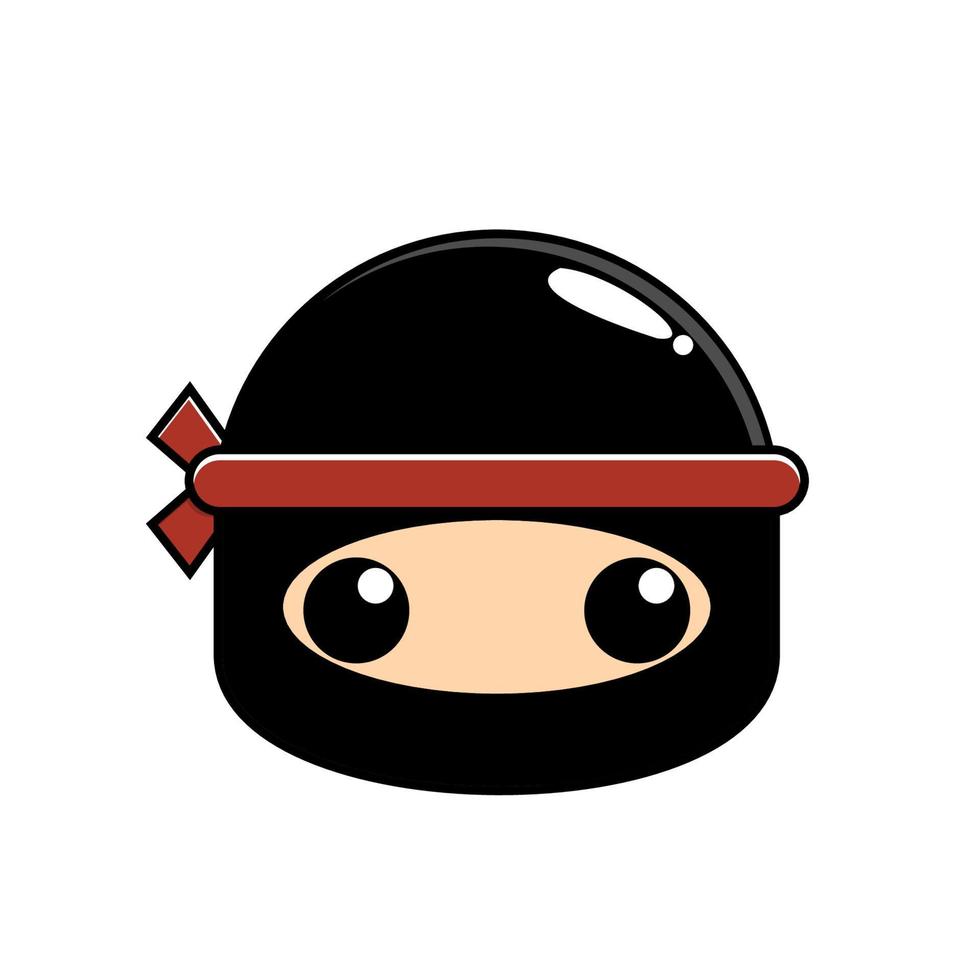 bedårande och söt ninjamaskot. vektor illustration.
