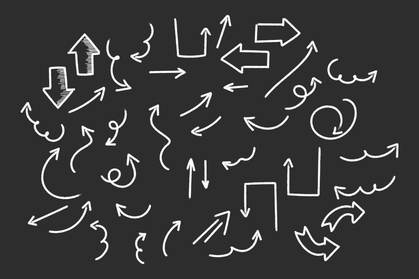 Satz von handgezeichneten Pfeilzeichen oder Symbolelement-Doodle-Design vektor