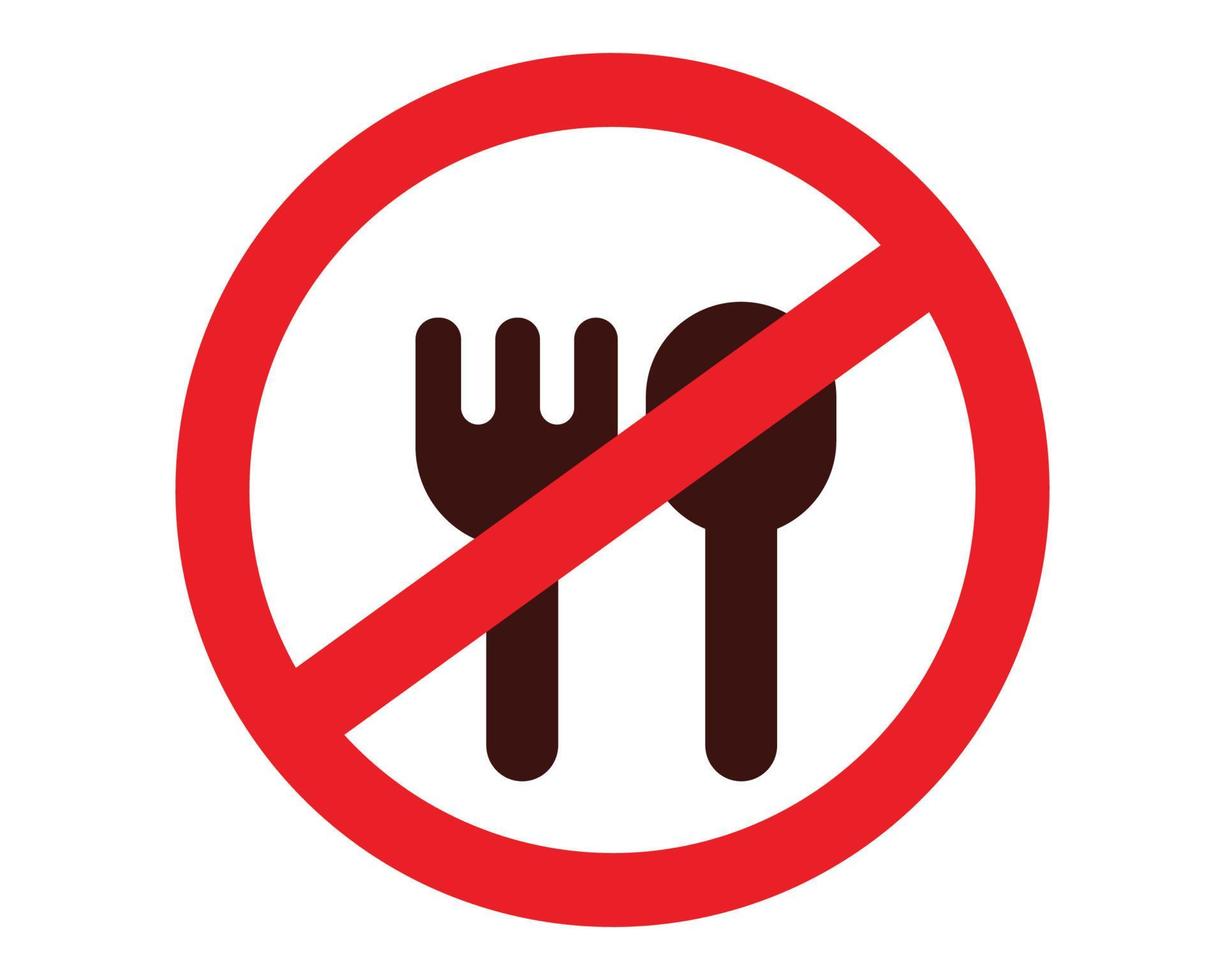 ingen eller stoppa mat fara varningsskylt eller symbol vektor konst illustration
