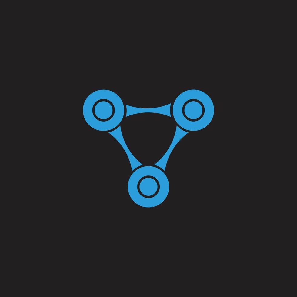 abstrakter Buchstabe v Dreieck Fahrradkette einfacher Logo-Vektor vektor