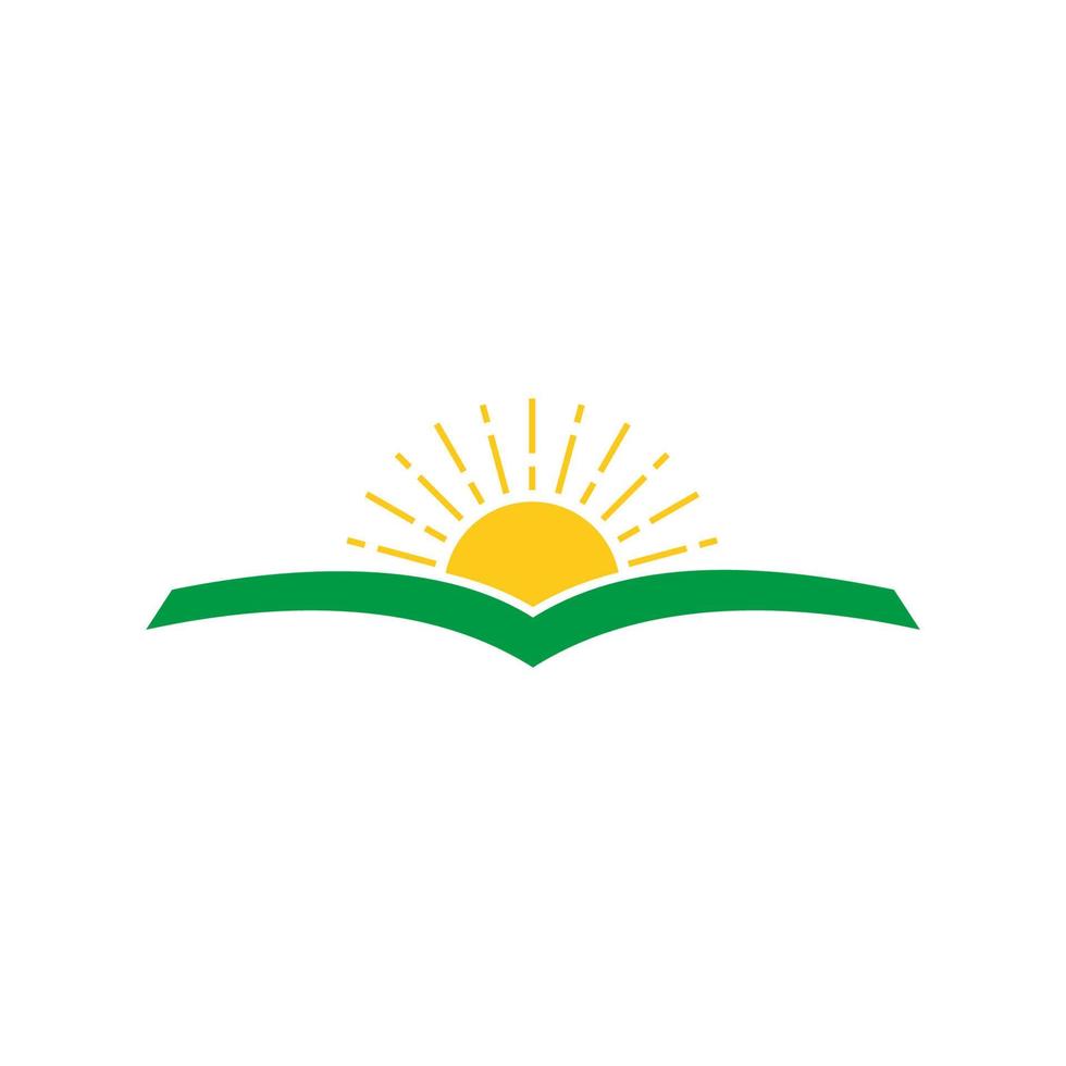 Sonne und Land Buchform Naturbiologie Bildung Symbol Logo Vektor