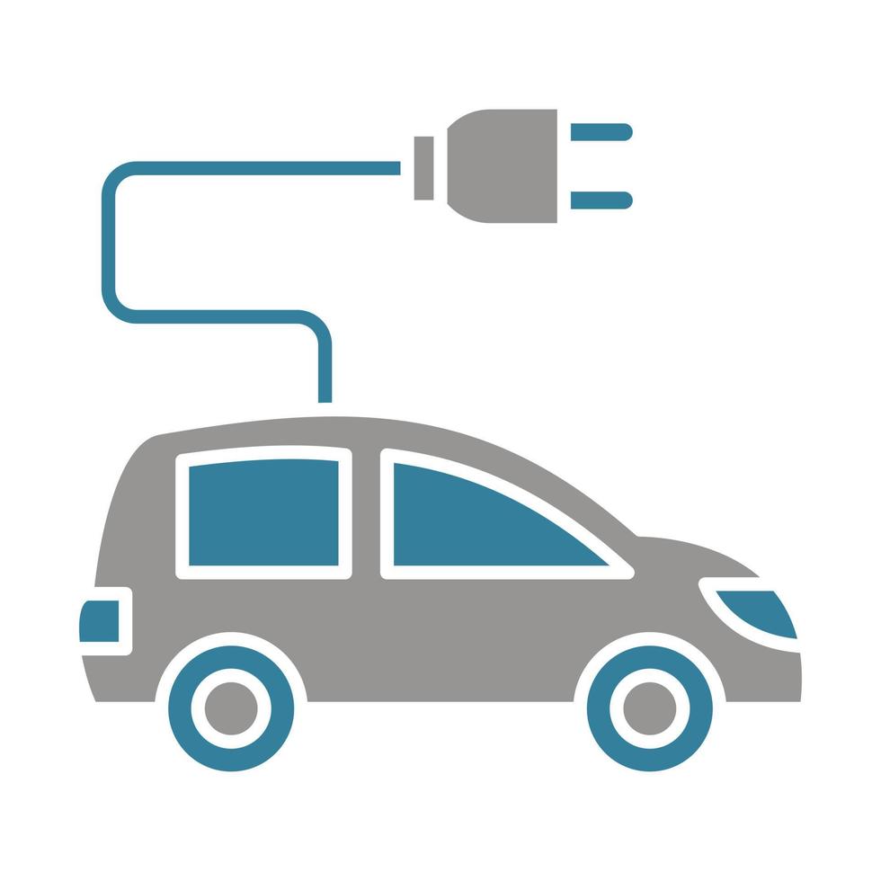 Öko-Auto-Glyphe zweifarbiges Symbol vektor