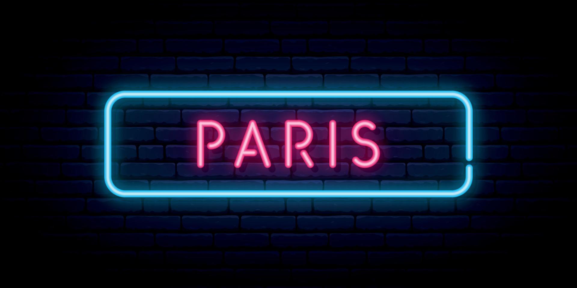 Paris neonskylt. vektor