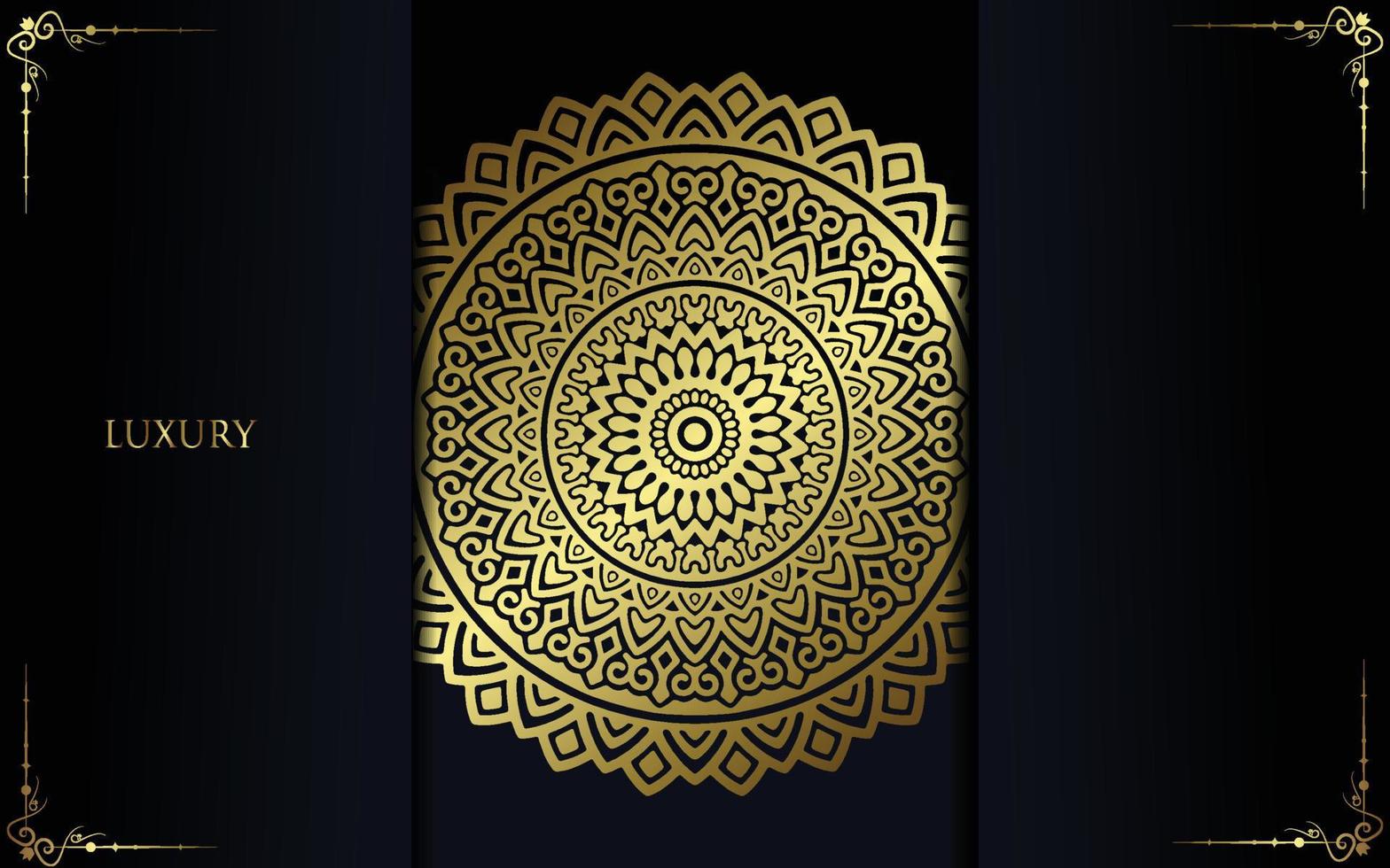 Luxus Gold Mandala verzierten Hintergrund für Hochzeitseinladung, Buchcover vektor