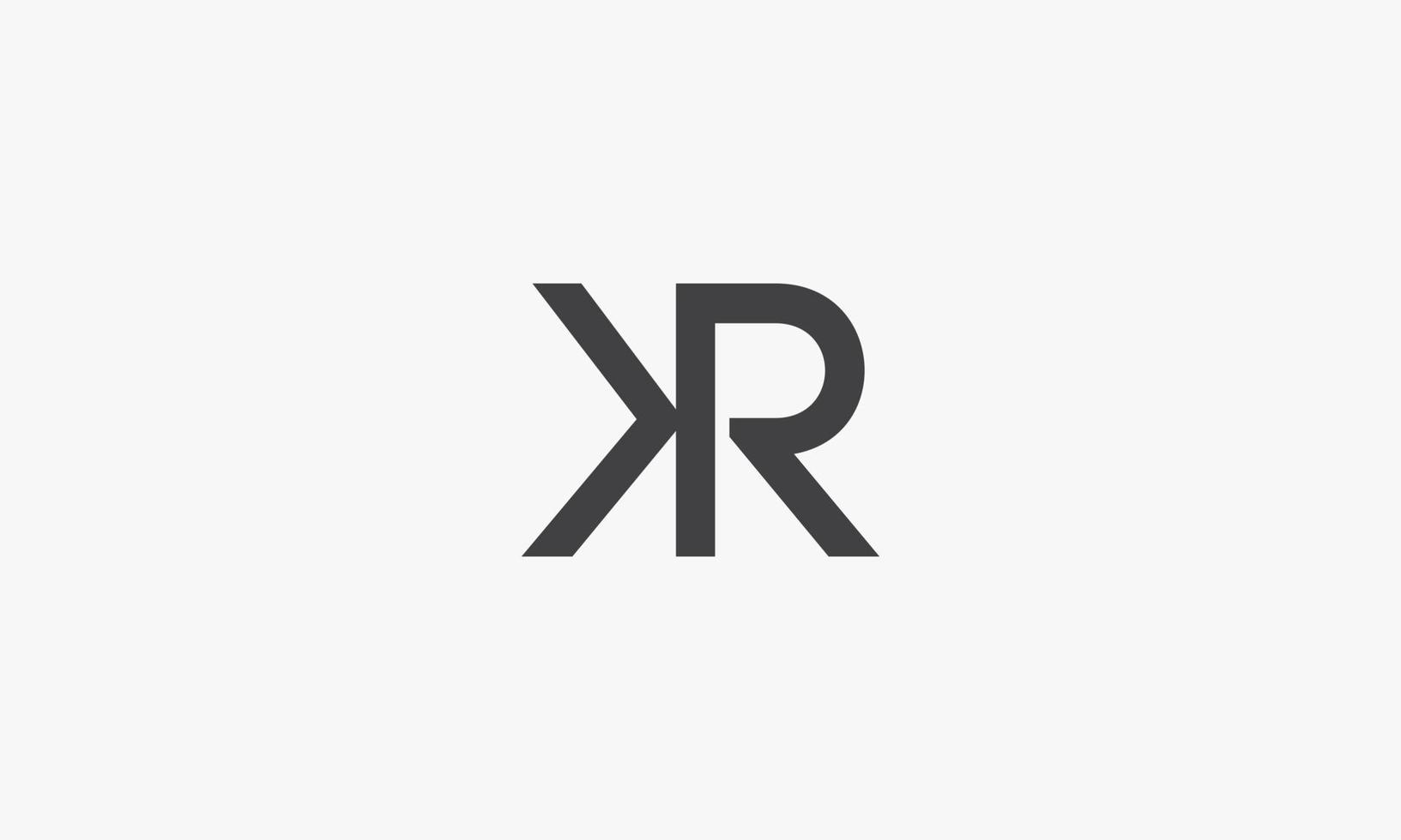 kr-Logo-Buchstabe isoliert auf weißem Hintergrund. vektor