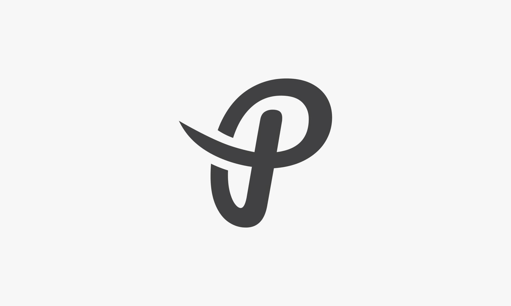 abstrakter Buchstabe p-Logo-Konzept isoliert auf weißem Hintergrund. vektor
