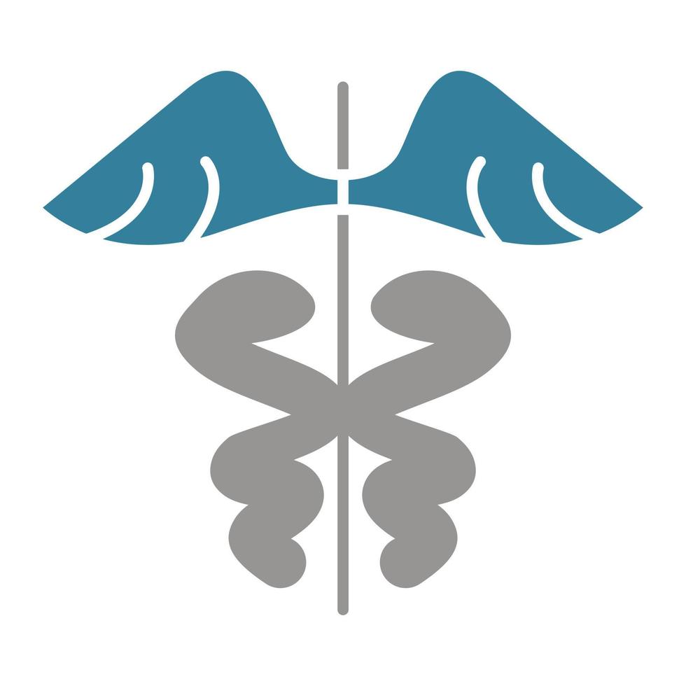 Caduceus-Glyphe zweifarbiges Symbol vektor