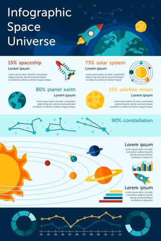Weltraum und Universum Infografiken vektor