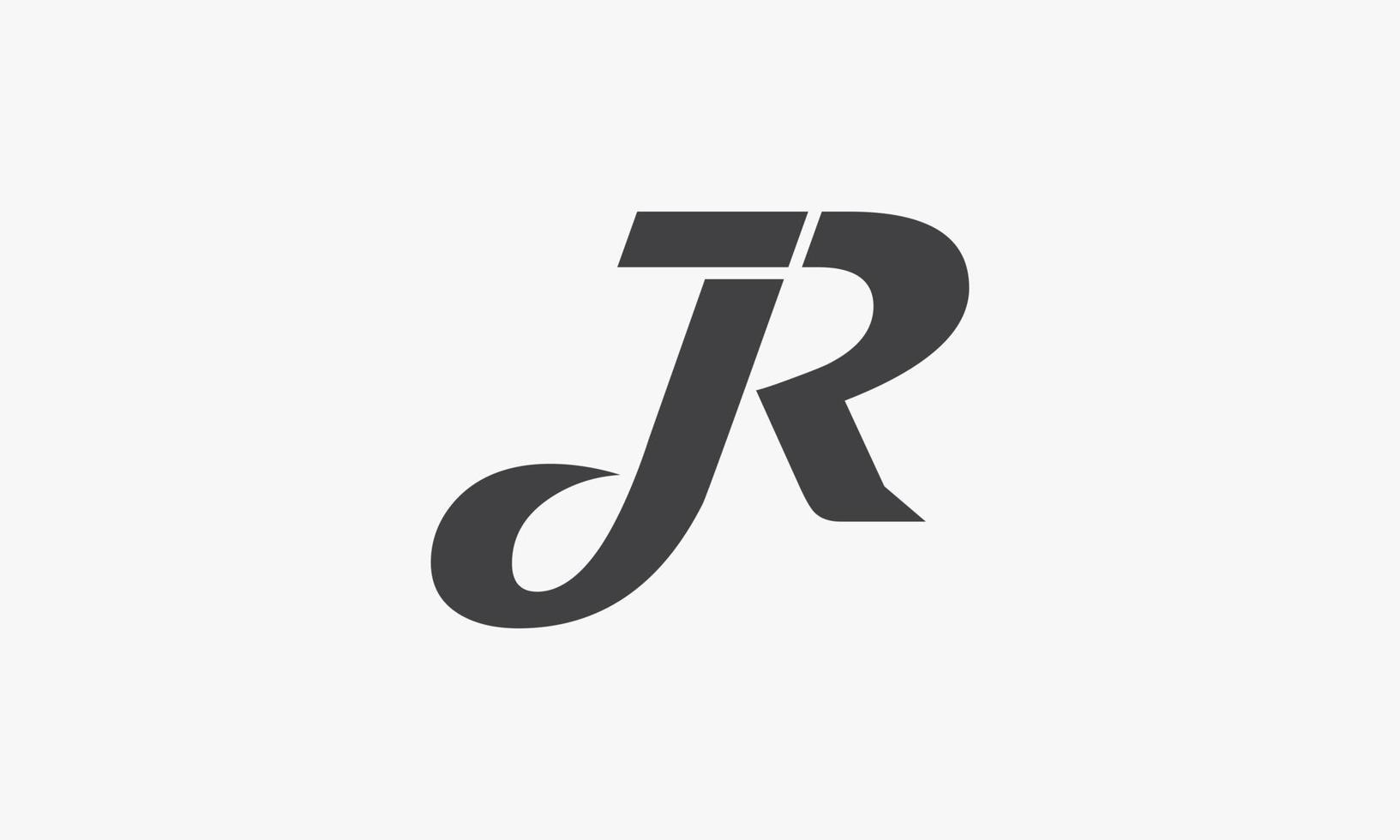 jr.-Brief-Logo isoliert auf weißem Hintergrund. vektor