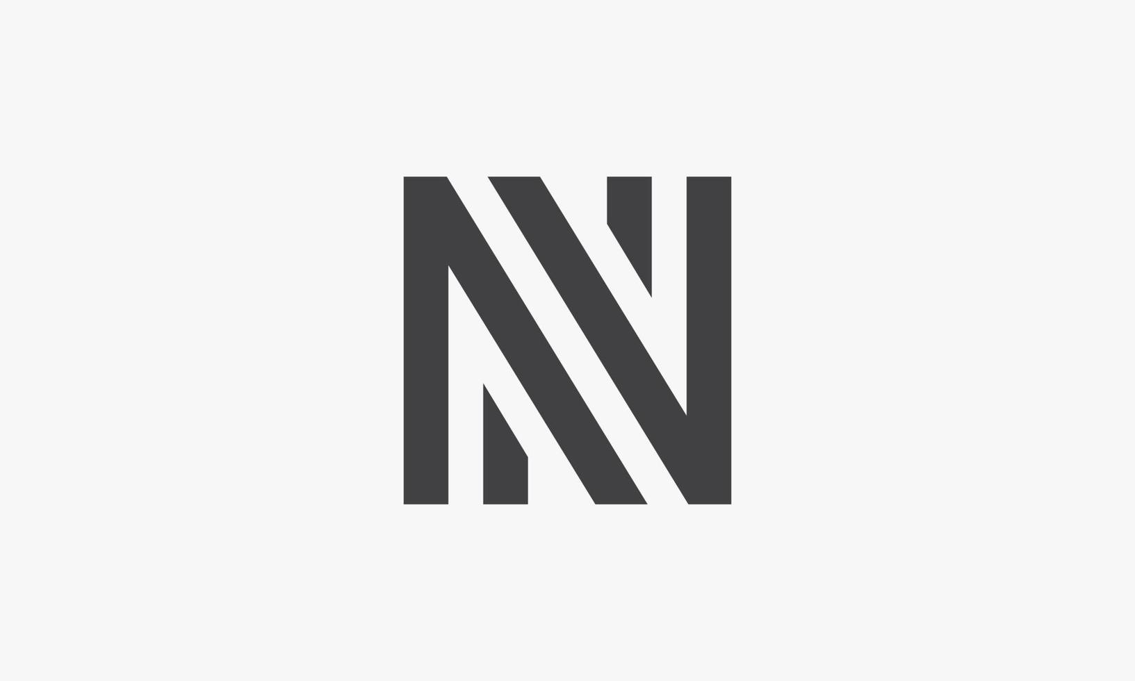 linje bokstaven n eller nn logotyp isolerad på vit bakgrund. vektor