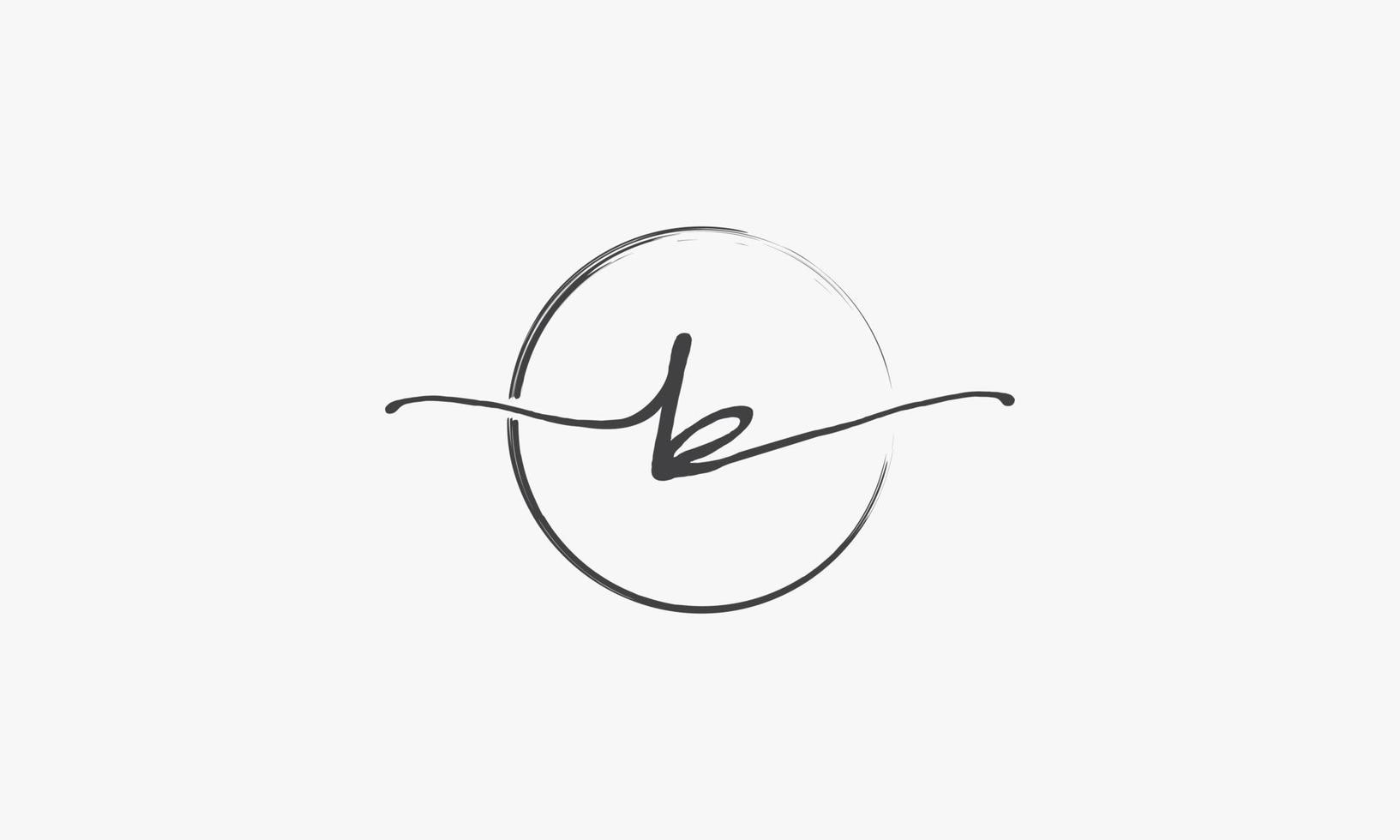 b handskriven logotyp med cirkel pensel design vektor. vektor