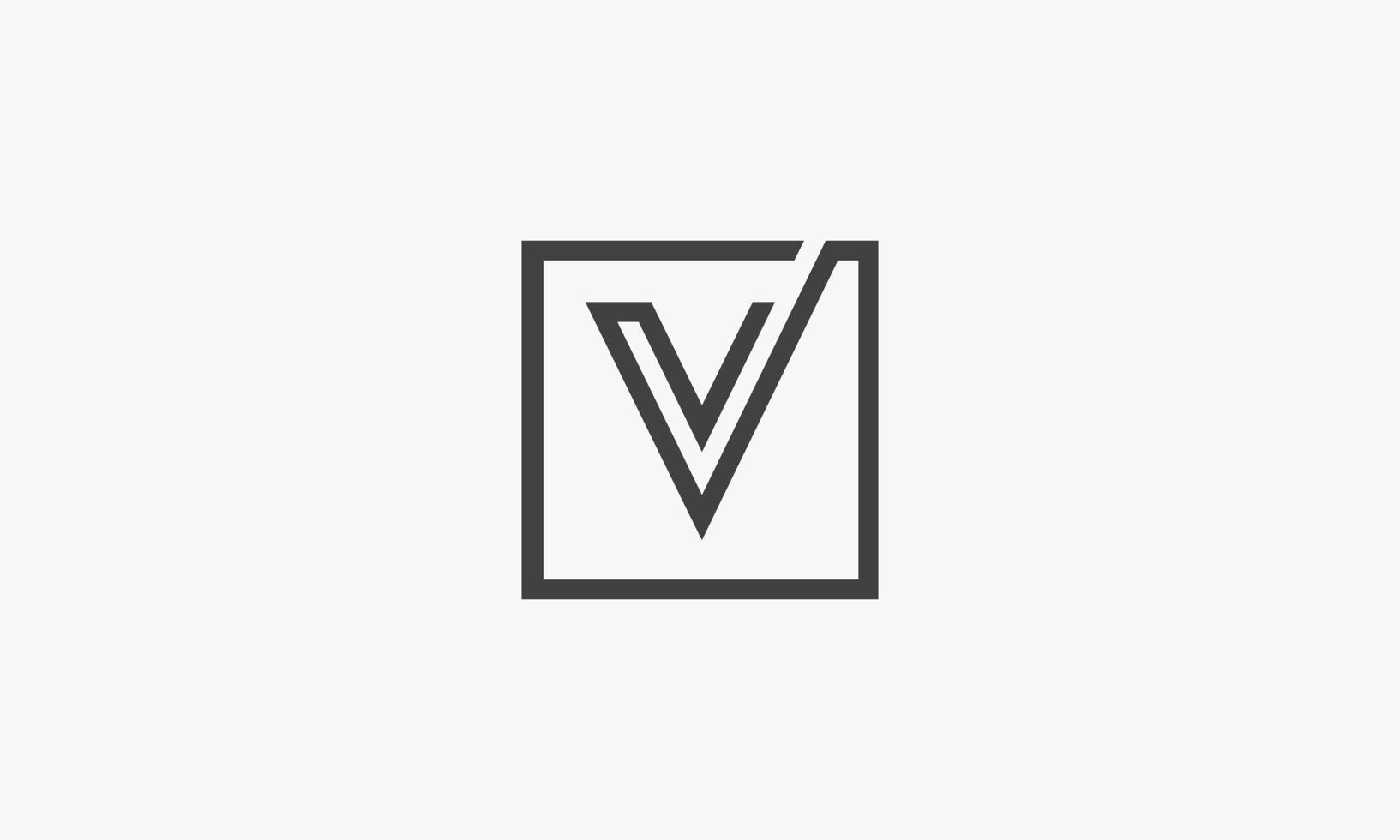 V quadratisches Logo-Design-Konzept isoliert auf weißem Hintergrund. vektor