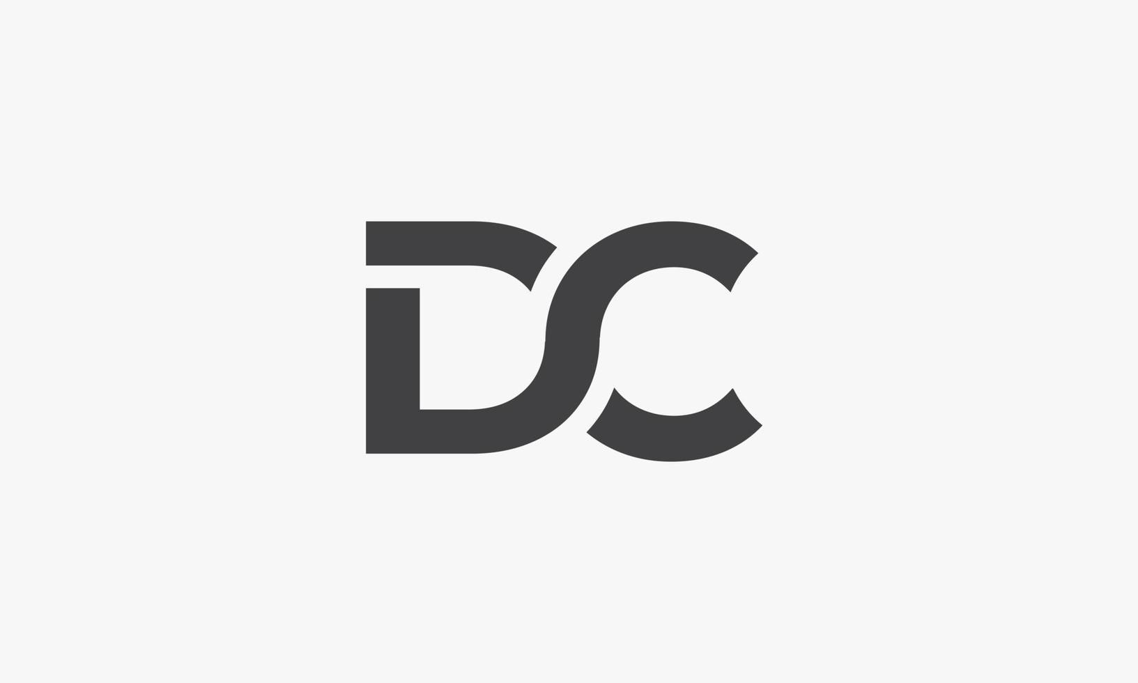 DC-Brief-Logo auf weißem Hintergrund. vektor