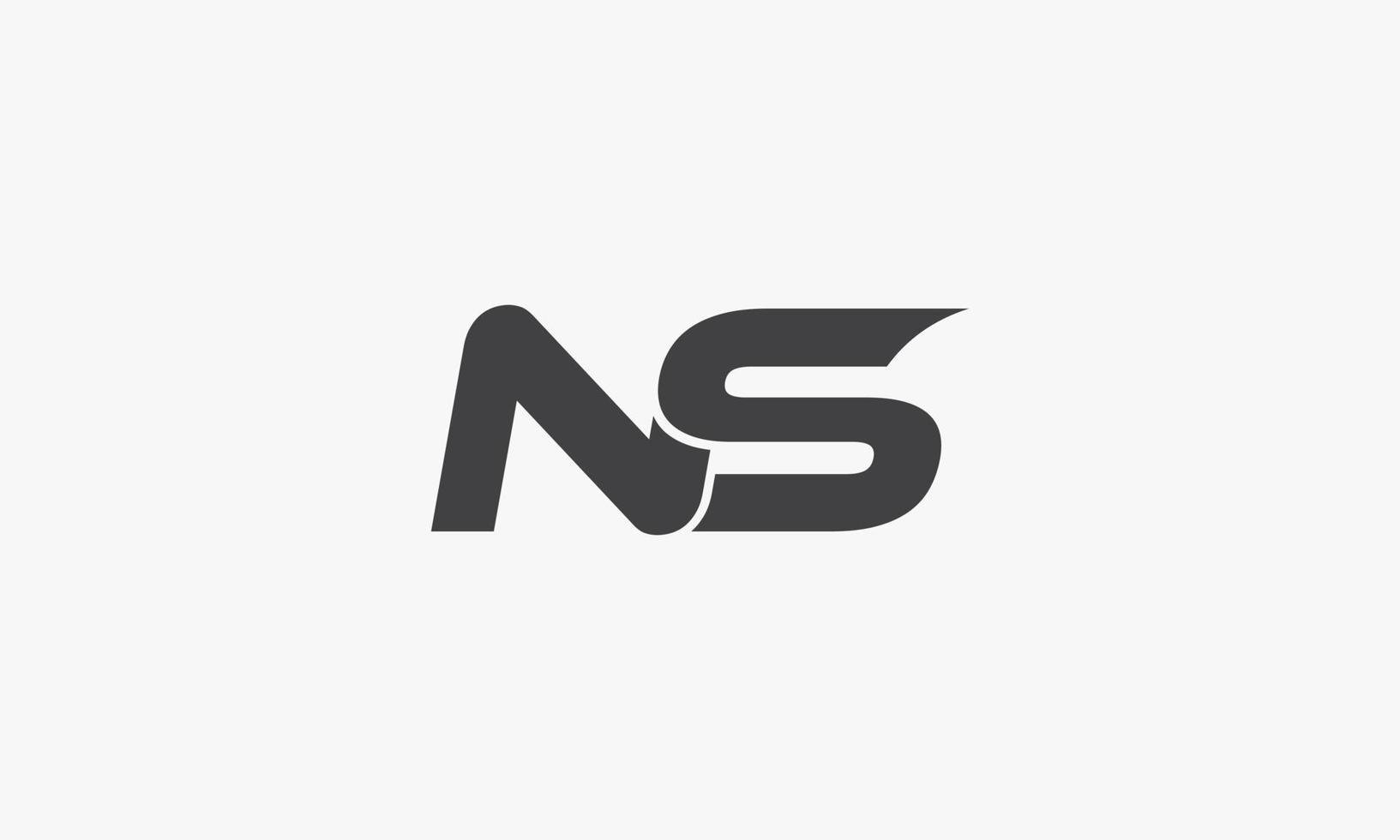 Geschwindigkeitsbuchstaben ns-Logo isoliert auf weißem Hintergrund. vektor