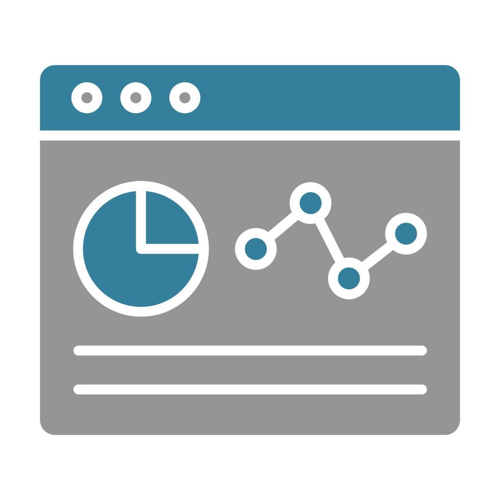 Webseitenstatistik-Glyphe zweifarbiges Symbol vektor