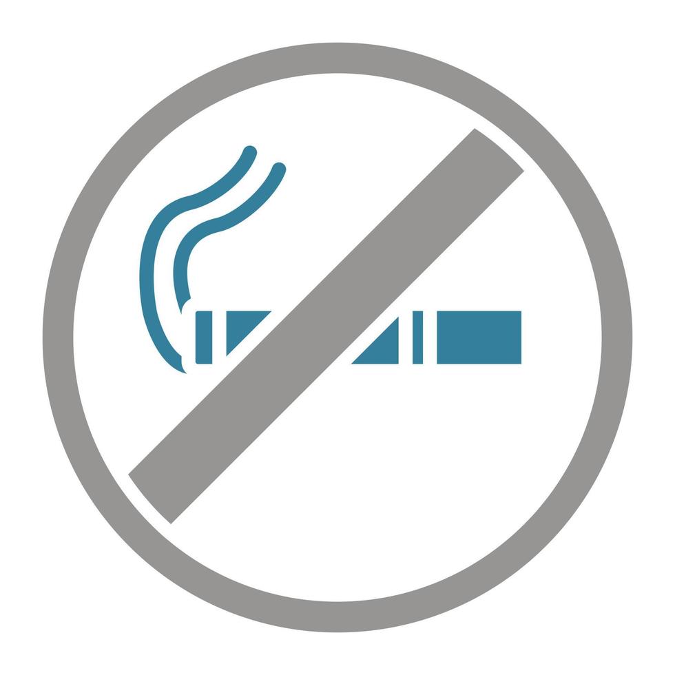 ingen rökning glyf tvåfärgad ikon vektor